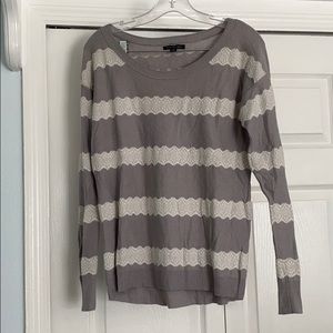 Gray and white striped sweater